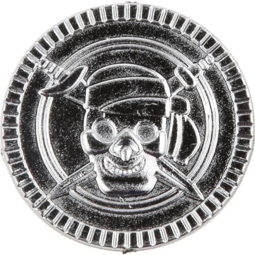 100 Pieces Birthday Coins Pirate Silver Favors Pinata Piñata Board Games
