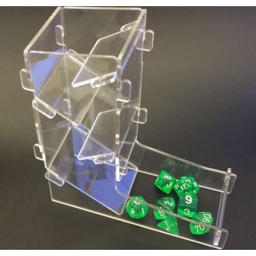 Acrylic Transparent Dice Tower DIY Board Game RPG Rolling Tower