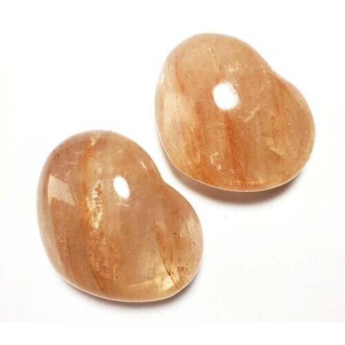 Natural Polished Fire Quartz Heart Gem Stone For Healing Decoration Gift