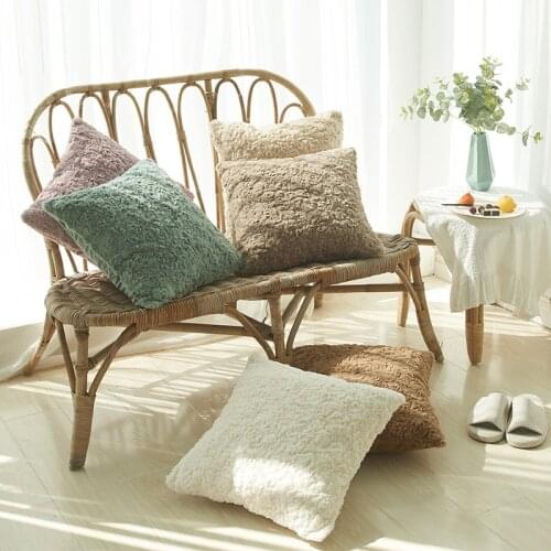 Brand New Brushed Floral Plush Pillowcase 30X50CM/45X45CM Solid Plush Cushion Cover Ultra Soft Throw Pillows for Sofa Home Decor
