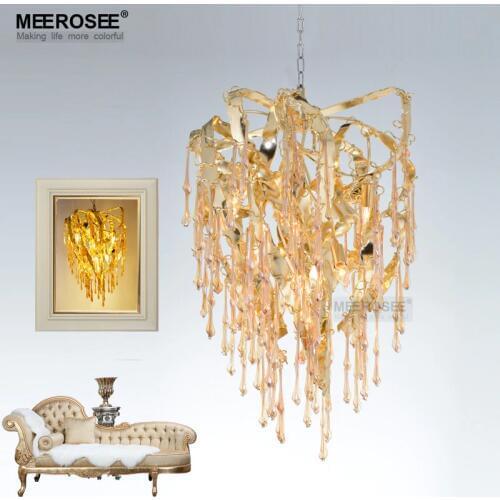 2017 New Chandelier Light Fixture Modern Glass Chandelier Suspension Lamp Lamparas Aluminum Drop Lustre for Living Dining room
