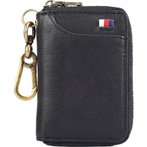 2020 New vintage style top layer cowhide creative casual Unisex Business Multi-card position key wallets