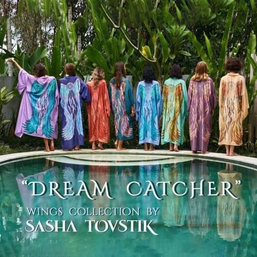 European American new style chiffon printed wings loose cardigan beach sunscreen jacket bikini blouse swimsuit outer wear women