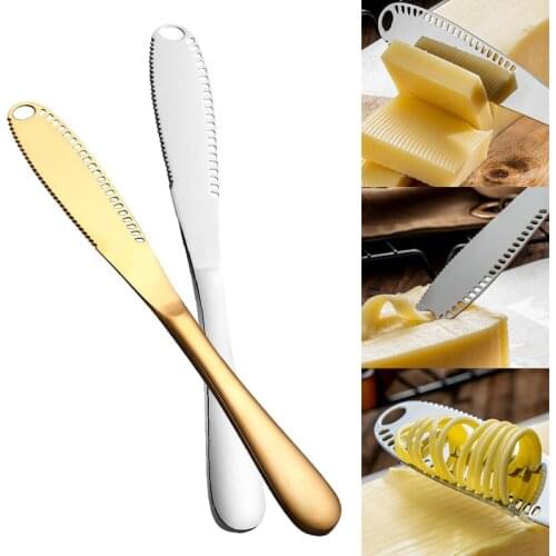 Butter Knife Stainless Steel Cheese Butter Cutter With Hole Multifunction Wipe Cream Bread Knife Cheese Board Kitchen Gadgets