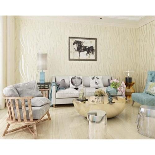 Beibehang papel de parede Wall paper deerskin flocking thickening bedroom living room sofa TV setting Modern stripe wallpaper