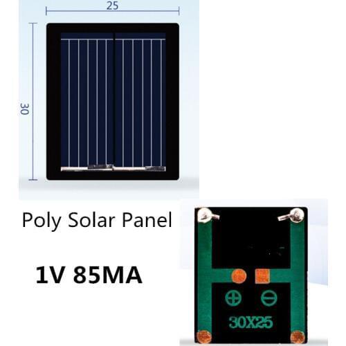 Polycrystalline Silicon Solar Panel 1V 85MA/80MA Solar System DIY For Battery Chargers