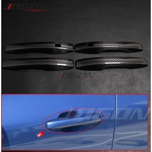 Real Carbon Fiber Exterior Door Handle Cover Trim Stricker For Volvo XC60 2018 2019 Car Accessories