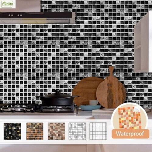 Funlife Self Adhesive Mosaic Kitchen Tiles Wall Stickers For Bathroom Toilet Decor PVC Tiles Backsplash Panel Multicolor Options