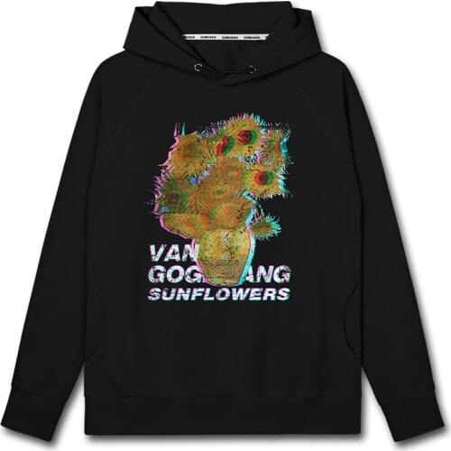 Failure wind sunflower Van Gogh Vincent world famous painting mens hoodies sports sweatshirt sporting jerseys clothes autumn