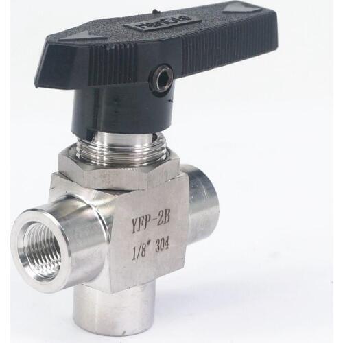 1/8" BSP Female Thread 304 Stainless Steel L Port Ball Valve 6.4 Mpa Water Gas Oil