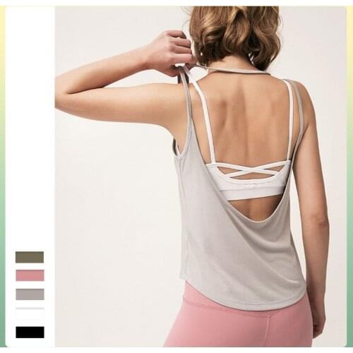 Open Back Sports Top Womens Yoga Suit Sling Back Show Thin Vest Fitness Quick Dry Running Shirt
