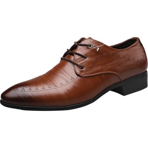 Leather Shoes Men Office Wedding Dress Fad Coiffeur Oxford Shoes For Men Wedding Shoes Men Classic Brown Dress Big Size ert5