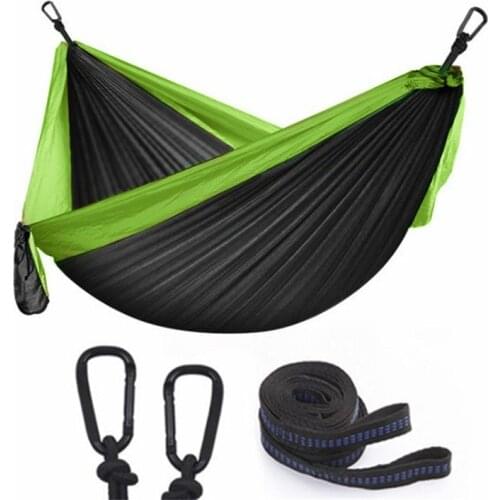 300*200cm Camping Hammock Double Person 210T Nylon Garden Hanging Sleeping Chair Hamaca Travel Hanging Bed with Hook Strips