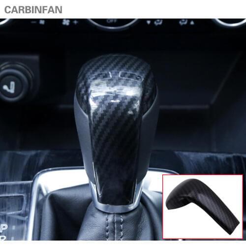 Carbon Fiber ABS Gear Shift knob Interior Car-cover Stickers Auto Parts For Mazda CX-5 CX5 2th 2017 2018 Car-Styling C607