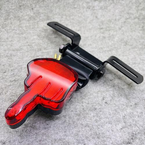 Universal LED Middle Finger Motorcycle Light License Plate Rear Lamp Scooter Indicator For Harley Chopper Yamaha Honda Triumph