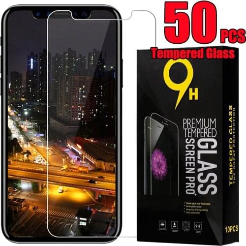 50pcs 9H Tempered Glass Screen Protector 2.5D Premium Flim For iPhone 13 Pro Max 12 Mini 11 XS XR X 8 7 6 Plus SE With Package