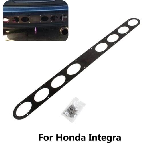 D1 1PC Long Aluminum 8 Holes 115 x 10 cm Rear Bumper Air Diversion Difuser Panel Black/Silver For Honda Integra