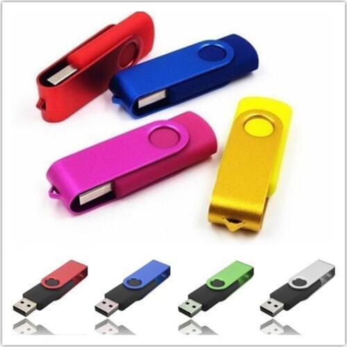 10pcs/lot New Custom Metal Color Swivel USB 2.0 Memory flash stick pen drive