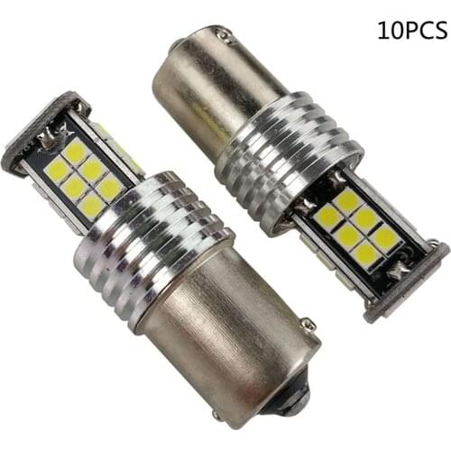 10PCS Signal Lamp T20 Led Bulbs 1156 1157 Led 24SMD 3030 WY21W W21/5W W21W LED Turn Signal Light Reverse Tail Brake Lights