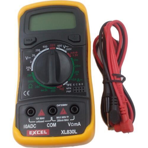 10PCS XL830L High Quality Digital LCD Multimeter Voltmeter Ammeter AC DC OHM Volt Tester Test Current Meter Tester Monitor