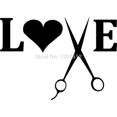 12.7cm x 7.6cm Hairdresser Love Stylist Scissors Car Window Sticker For Truck Bumper Door Vinyl Decal 13 Colors