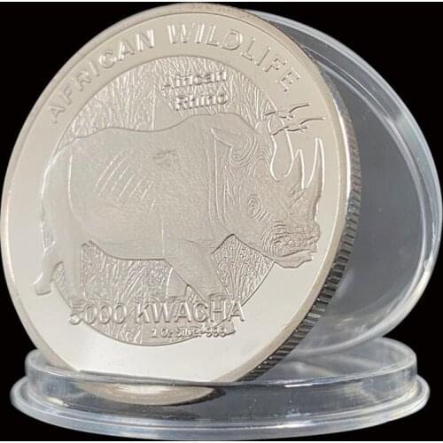 2016 African Wildlife Rhinocero Silver Challenge Coins Collectibles Gifts