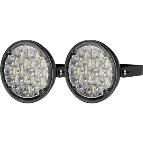 2019 New LED Round Car Driving Daytime Running Light 2X 12V 18 DRL Fog Lamp Bright White