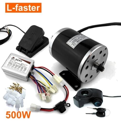 24V36V48V 500W Electric Scooter Motor With Brush Controller Foot Pedal Accelerator And Battery Voltmeter Key Switch