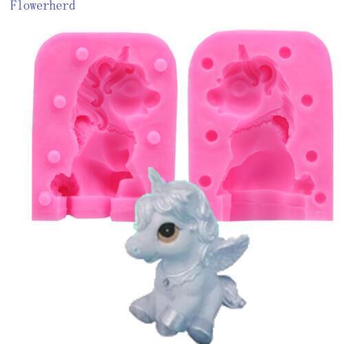 3D Unicorn Fondant Cake Mold Chocolate Mold DIY Food Grade Silicone Mold Cake Decorating Tools Candy Molds Plaster Candle Mold