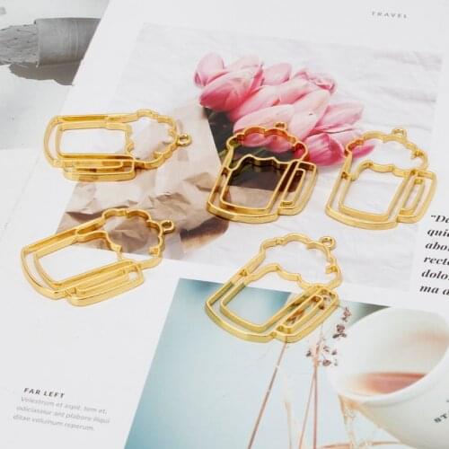 5Pcs Beer Tumbler Resin Blank Frame Pendant Open Bezel Setting Jewelry Making