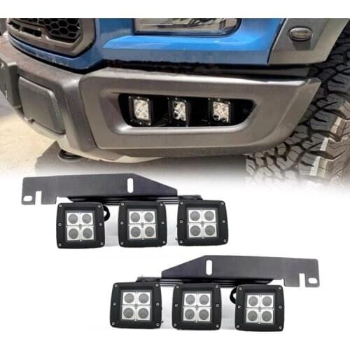 6pcs Front Bumper 20W LED Fog Lights With Mounting Brackets Set For Ford F150 SVT Raptor Truck 2017 2018 2019 2020