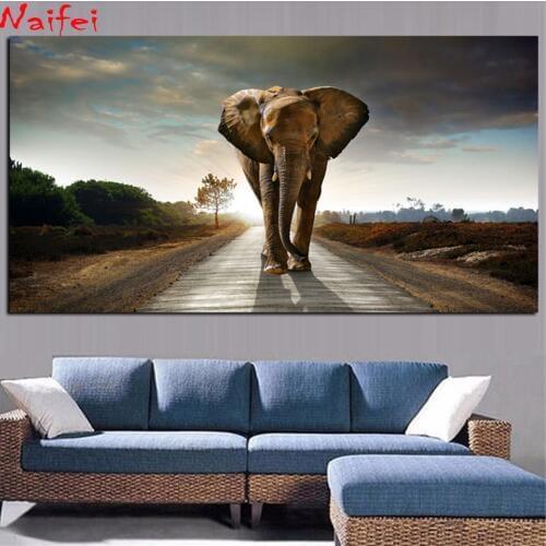 New Arrivals 5D Diamond Painting Full Square Diamond Mosaic African Elephant Animal Landscape Diamond Embroidery Cross Stitch