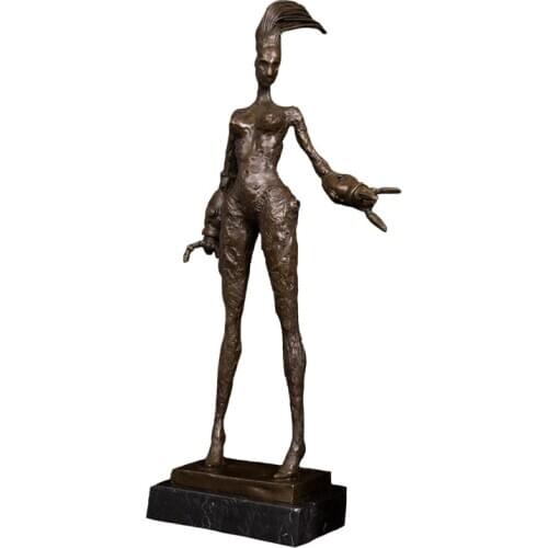 Ivorique DS-485 Abstract Anime Character Statue Bronze Modern Art Crafts Sculpture Figurine Gallery Decoration