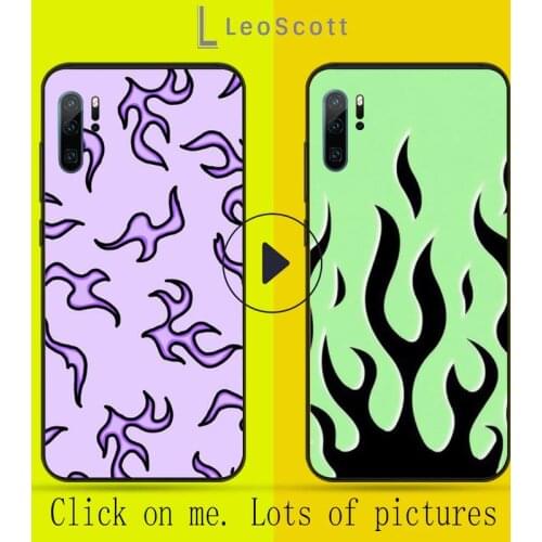Fire Flame Artistic personality Phone Case For Huawei honor Mate P 9 10 20 30 40 Pro 10i 7 8 a x Lite nova 5t Soft Cover