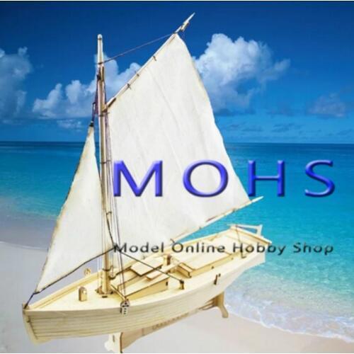 Wooden Scale Assembly Model Kits Classical Wooden Sailing Ship Flattie 1:30 Sloop Model Scale Wooden Ship Model Building Kits