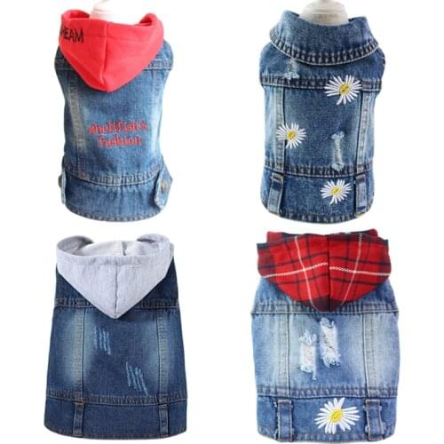 Cowboy Dog Jacket Spring Denim Dog Clothes Vest Puppy Clothing for Dogs Chihuahua Dachshund Casual Jeans Pet Coat Costumes
