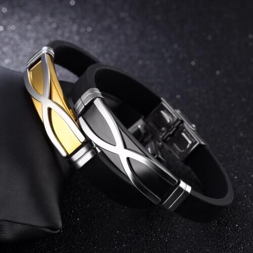 Fate Love Genuine silicone Bangle Stainless steel gold ID bracelet Bangle XMAS Gifts on sale Women Men gifts 8.05