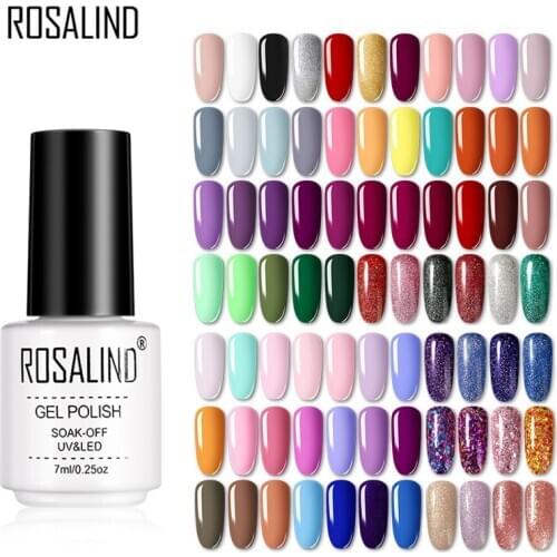 ROSALIND More Color Gel Polish All For Manicure Soak Off Gel Nail Hybrid Varnishes Long Lasting Gel Art Design 7ml Primer