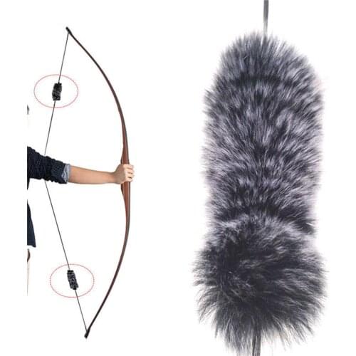 Faux Rabbit Hair Archery Recurve Longbow Bow String Silencer Shock Absorber