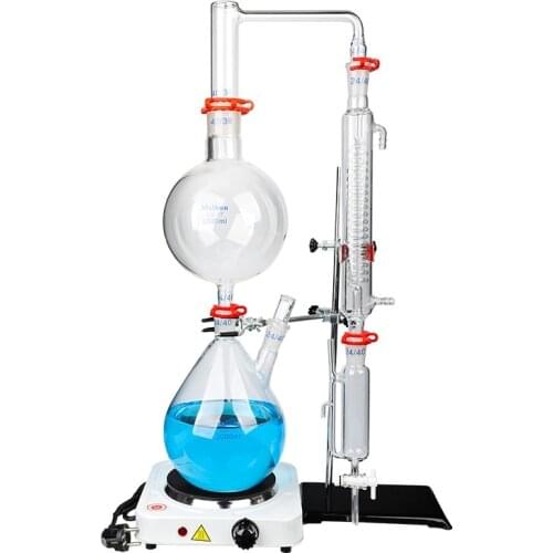 ZOIBKD Essential oil distillation apparatus herbal extract equipment set laboratory glassware set 500ml flask