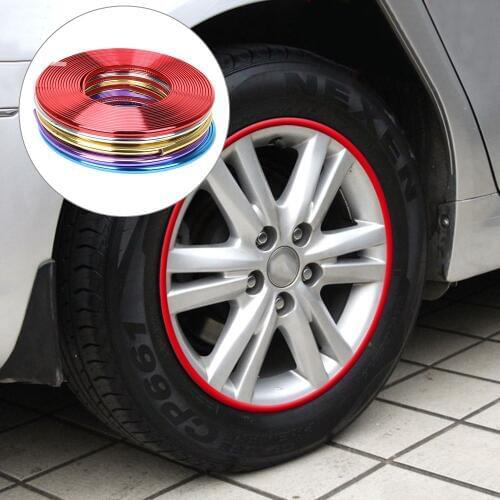 LEEPEECar Wheel Rim Trims Anti-Collision Ring DIY Reduce Scraping Tire Rim Decorative Strip 8M Protective Guard Tape Car-styling