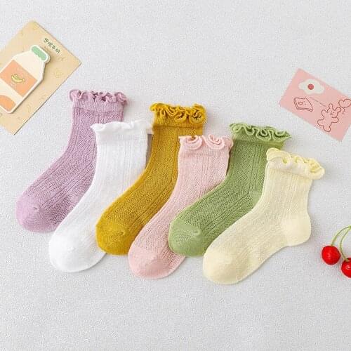 Summer New Style Childrens Socks Fashion Girls Socks Cotton Socks Princess Socks Student Thin Mesh Socks for Girls