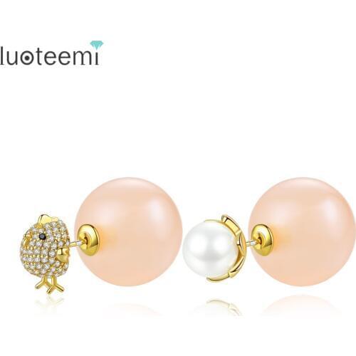 Женские серебрянные серьги LUOTEEMI China At AliExpress