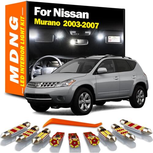 MDNG 13Pcs For 2003-2006 2007 Nissan Murano Canbus Interior LED Bulb Dome Map Trunk License Plate Light Error Free Auto Lamp Kit