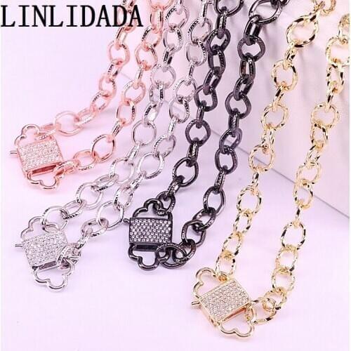 5Pcs Metal clasp buckle pendant necklace Mix Color retention Chain jewelry Chain necklace