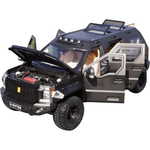 1/18 Alloy Die-casting Simulation Car Model Qihui G-PATTON Modified Chariot Car Modified Car High-end Collection Childrens Toy