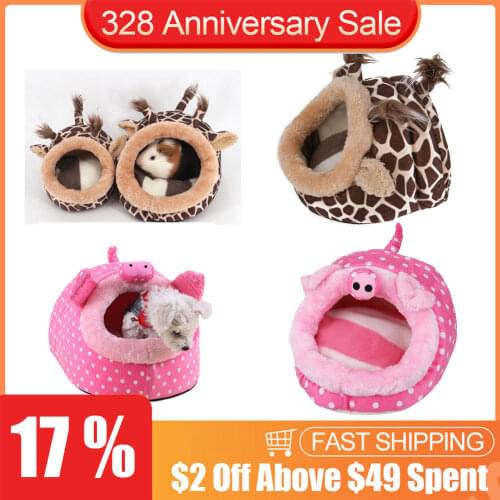 Soft Pet House Guinea Pigs Hammock Hamsters Accessories Giraffe Hedgehogs Rabbits Dutch Rats Nest Mini Bed Warm Small Pets Bed
