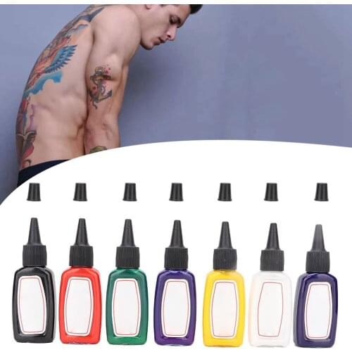 7Colors 15ML/Bottle Professional Natural Ingredients Microblading Tattoo Inks Set Body Tattoo Long Lasting Tattoo Pigment Ink