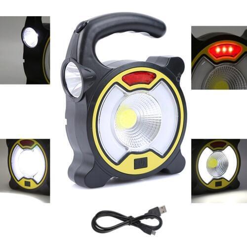 Outdoor camping emergency survival kits Portable Lantern 4 Mode COB LED Spotlight Searchlight USB Rechargeable Handheld Ligh't
