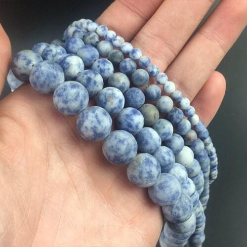 Natural Matte New Blue Sodalite Stone Beads Dull Polish Loose Spacer Beads For Jewelry Making DIY Bracelet 15" Inches 4/6/8/10mm